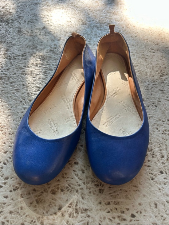 Maison Martin Margiela Shoes - Maison Martin Margiela Cobalt Blue Leather Ballet Flats